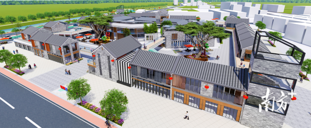 圖為五邑大學“雙百行動”團隊完成的良西美麗圩鎮部分規劃設計圖之一。江逸軒供圖