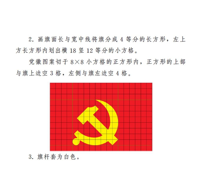 圖表:《中國共產黨黨徽黨旗條例》附件2:中國共產黨黨旗制法說明 新華社發